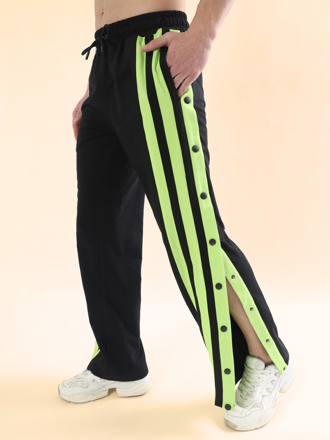 Black and neon green joggers online