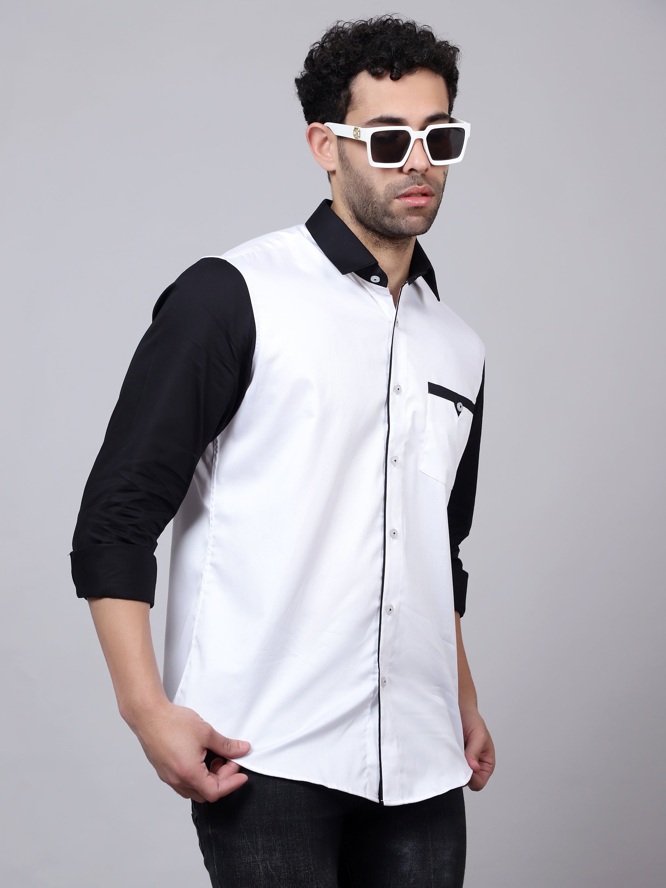 Black shirt with on sale white sleeves