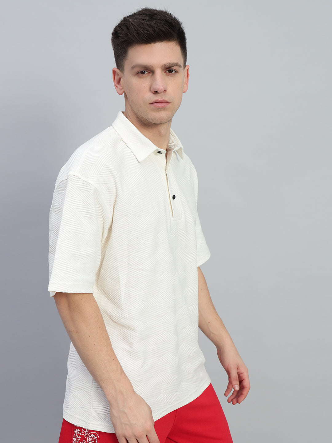 Brocade Polo T-Shirt (Off White)