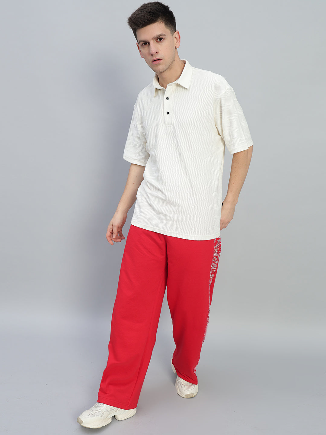 Brocade Polo T-Shirt (Off White)