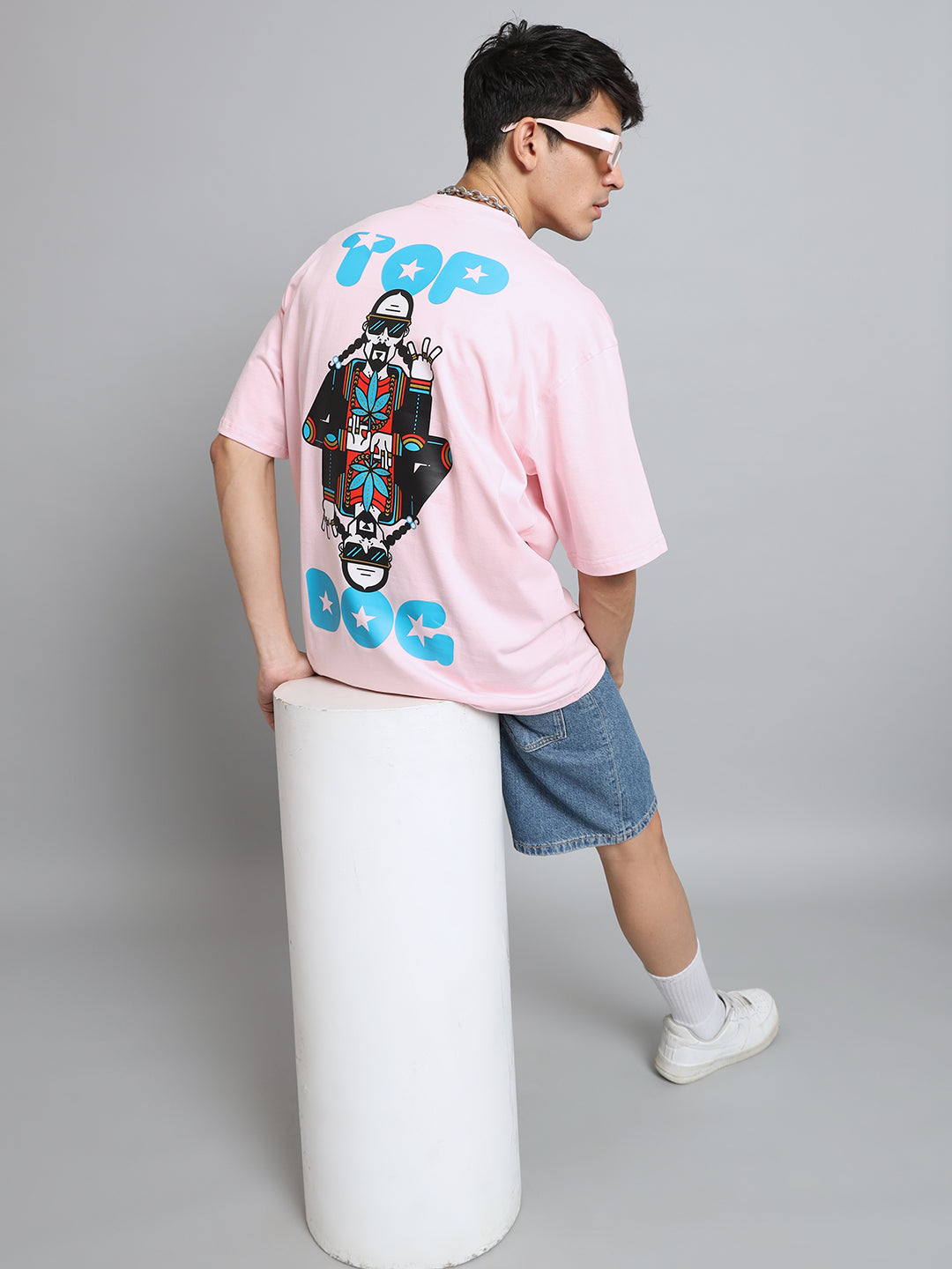 Top-Dog Over-Sized T-Shirt (Pink) - Wearduds