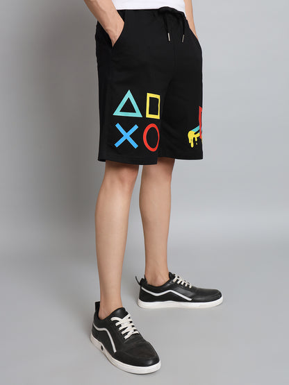 Playstation Regular Fit Shorts (Black) - Wearduds