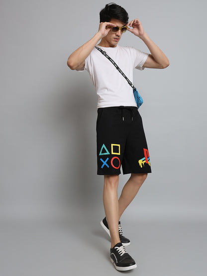 Playstation Regular Fit Shorts (Black) - Wearduds