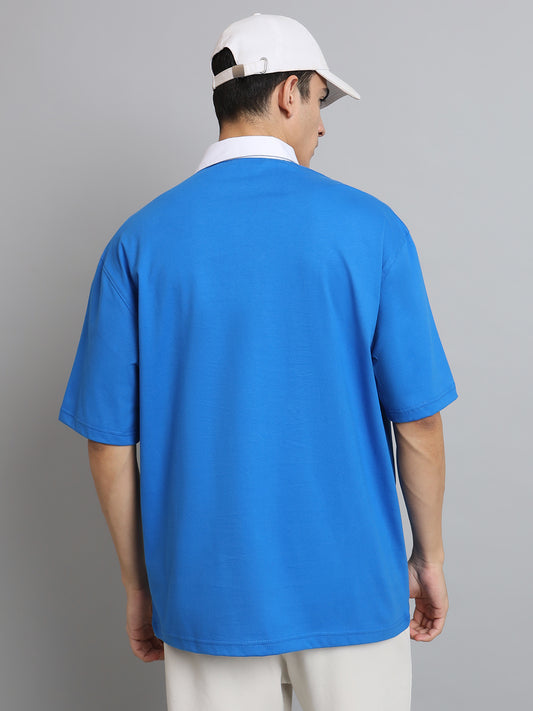 royal blue oversized polo t shirt
