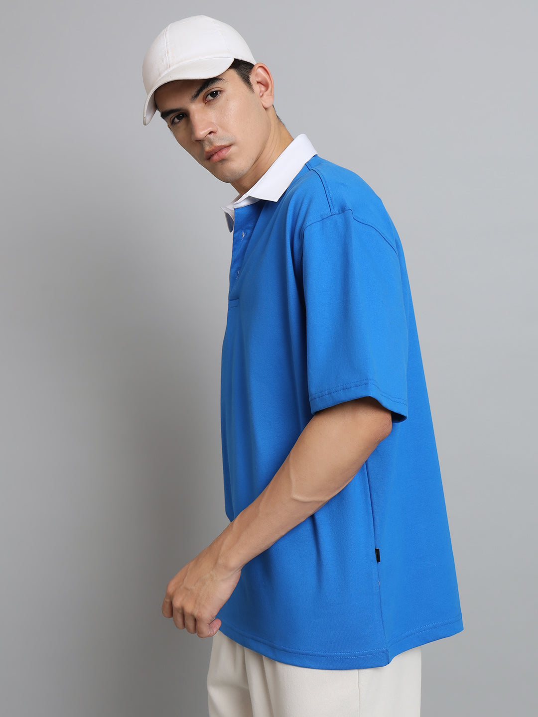 Royal Blue Oversized Polo T-Shirt - Wearduds