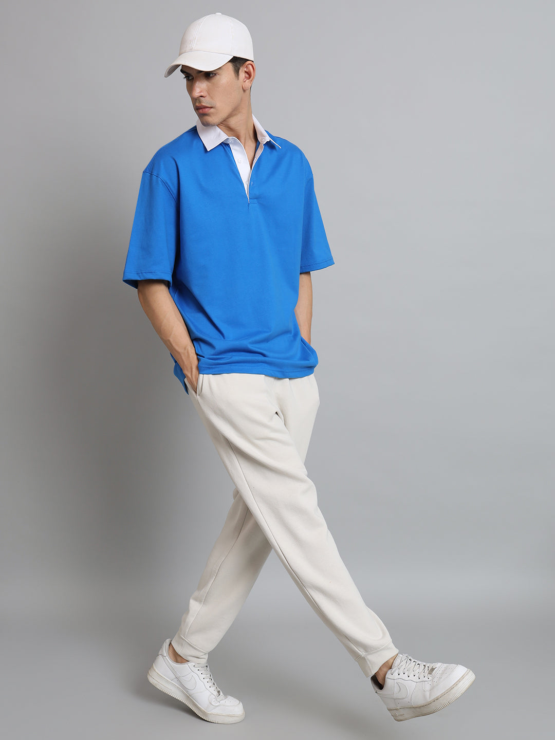 Royal Blue Oversized Polo T-Shirt - Wearduds