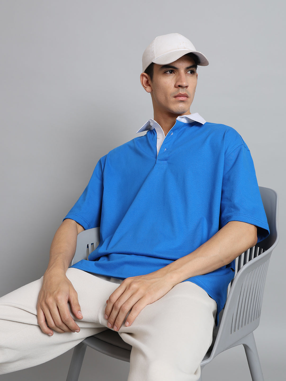 Royal Blue Oversized Polo T-Shirt - Wearduds