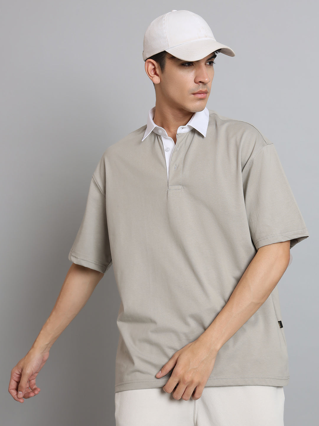 Grained Oversized Polo T-Shirt - Wearduds