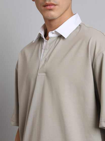 Grained Oversized Polo T-Shirt - Wearduds