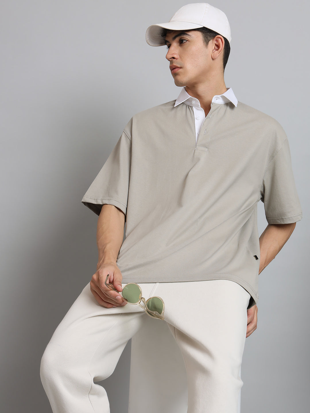 Grained Oversized Polo T-Shirt - Wearduds