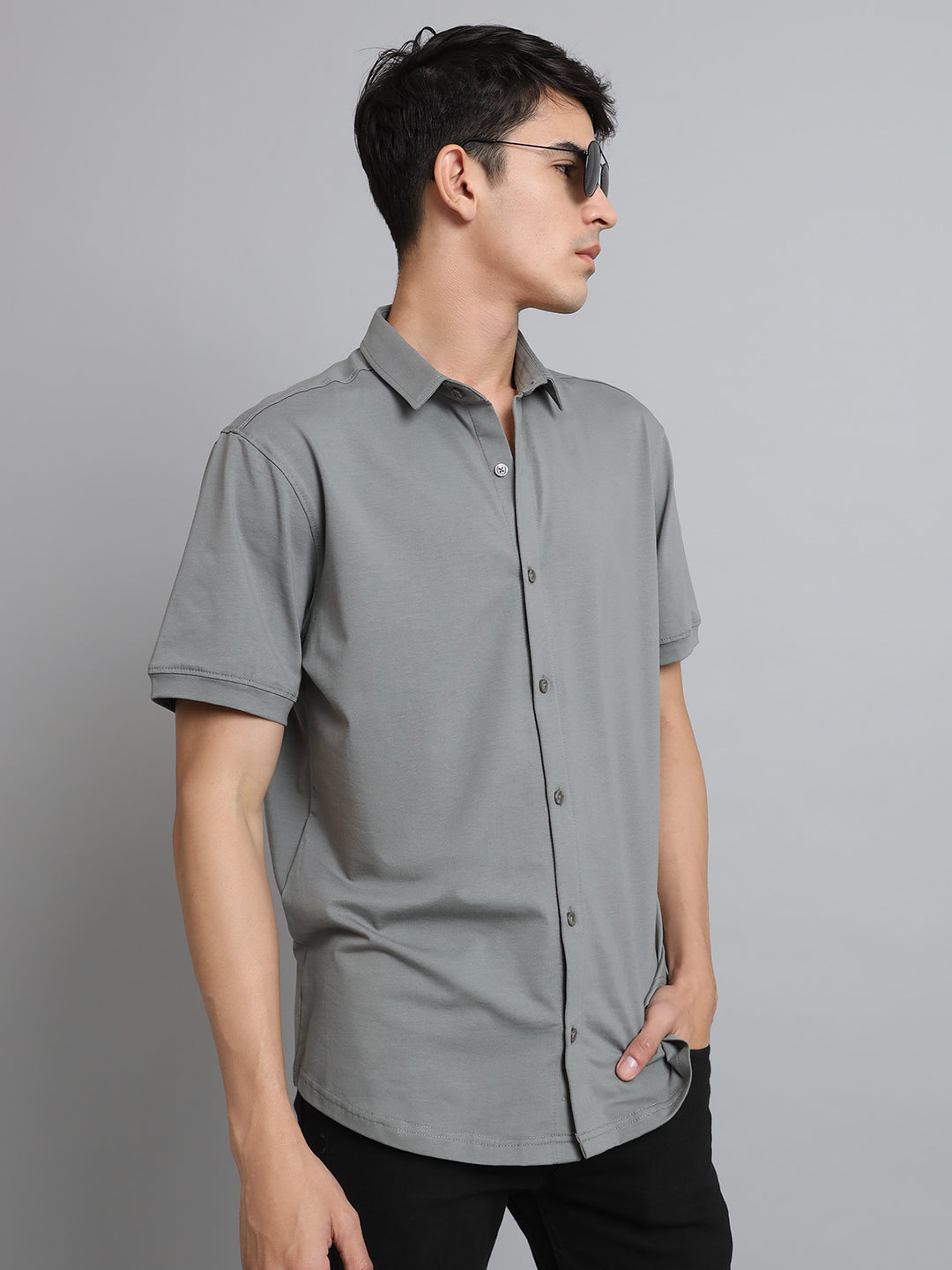 Noir Grained Shirt - Wearduds