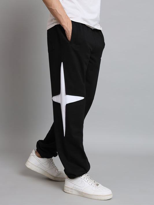 crossed stars pants black