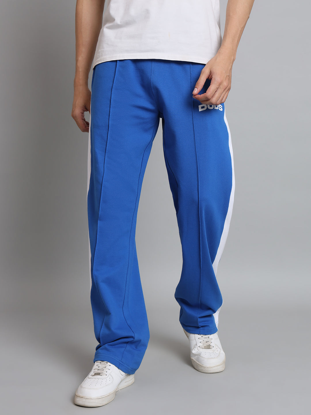 Contrast Side Seam  Front Plated Joggers (Royal Blue) - Wearduds