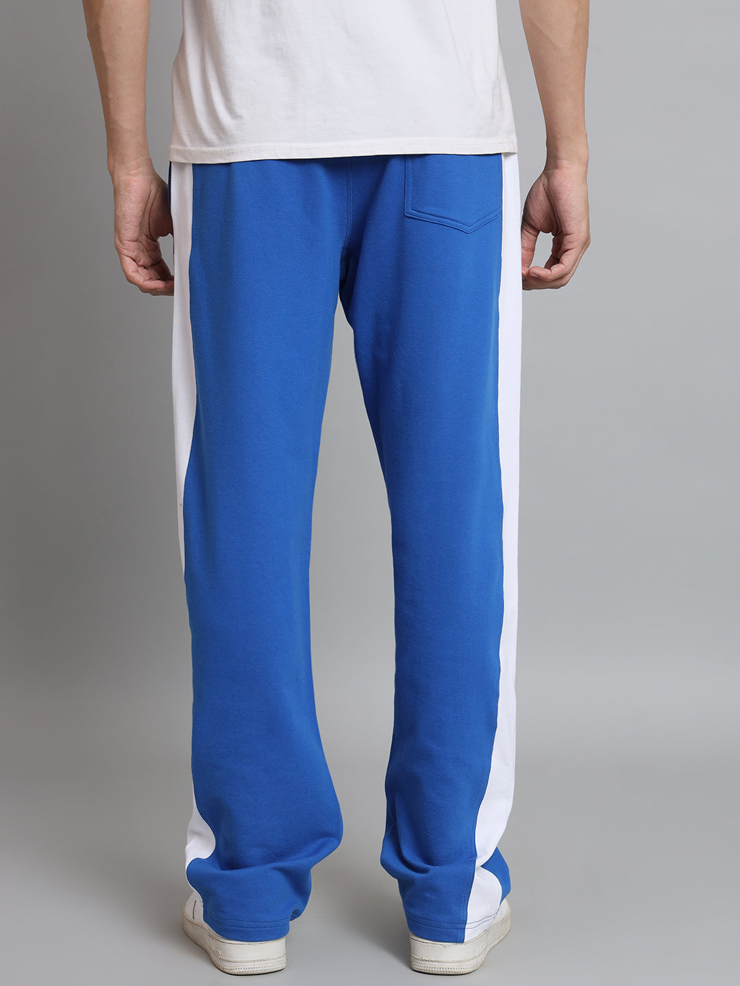 Contrast Side Seam  Front Plated Joggers (Royal Blue) - Wearduds