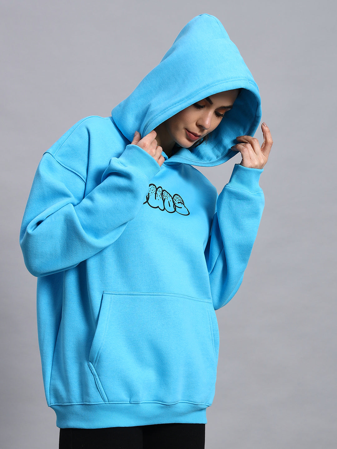 Women's Sharkwave Oversized Hoodie (Light Blue)