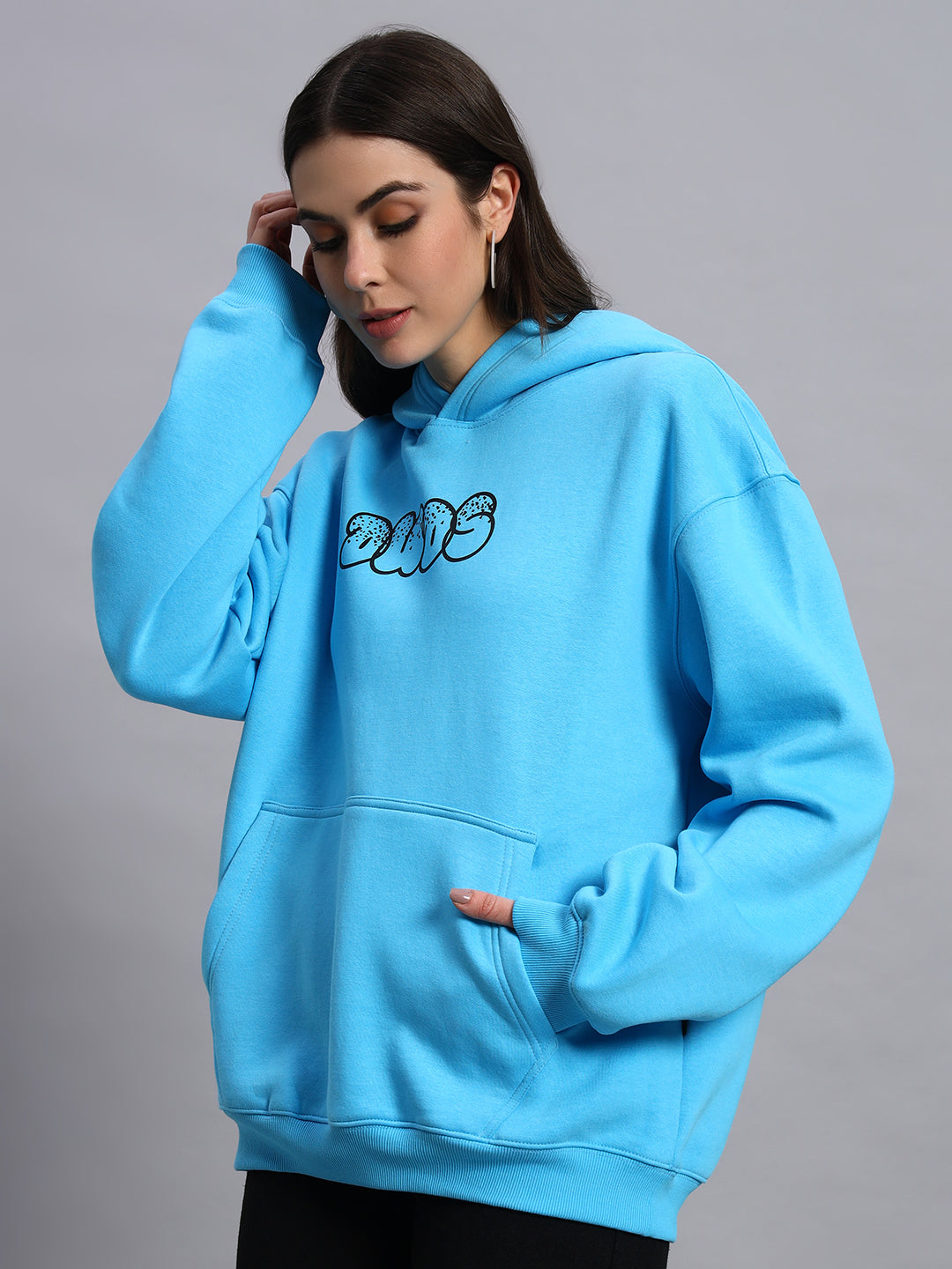 Women's Sharkwave Oversized Hoodie (Light Blue)