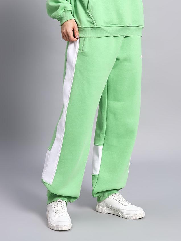 Women's Minted Bliss Fleece Colorblock Cargo Pant (Green-White)