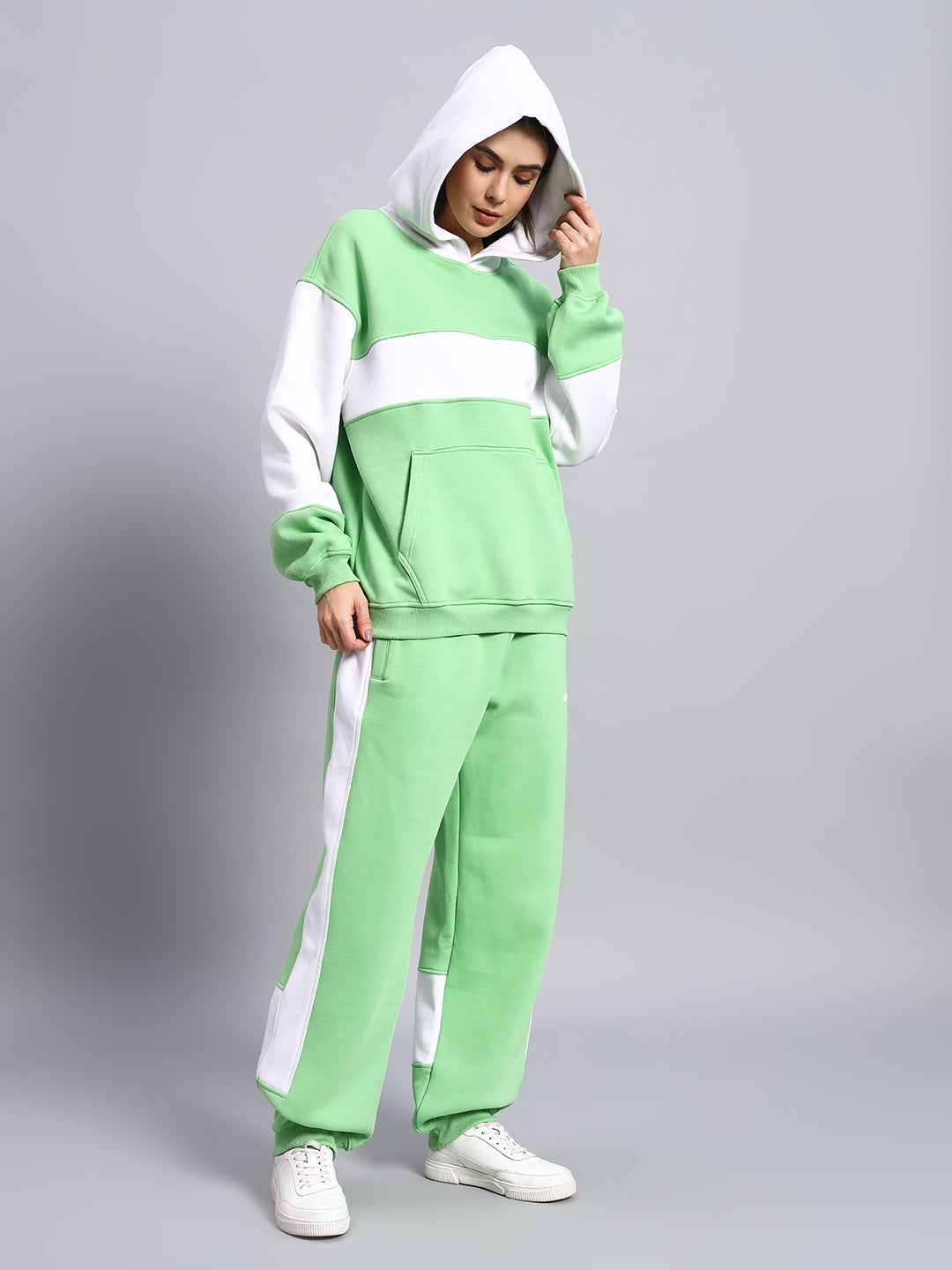 Women's Minted Bliss Colorblock Co-Ord (Green-White)