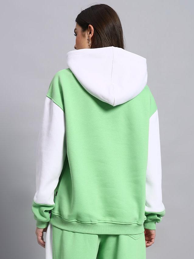 Women's Minted Bliss Colorblock Hoodie (Green-White)