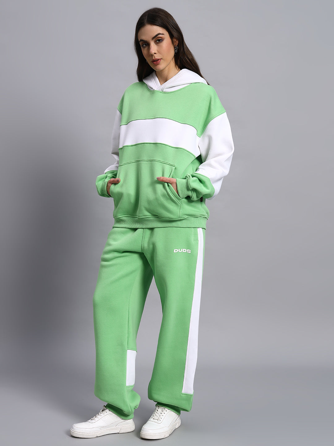 Women's Minted Bliss Colorblock Co-Ord (Green-White)