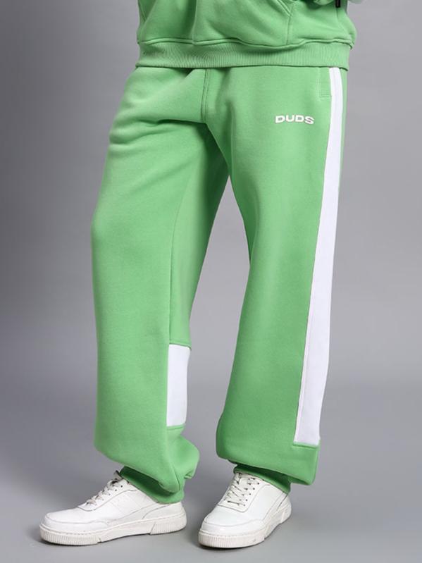 Women's Minted Bliss Fleece Colorblock Cargo Pant (Green-White)