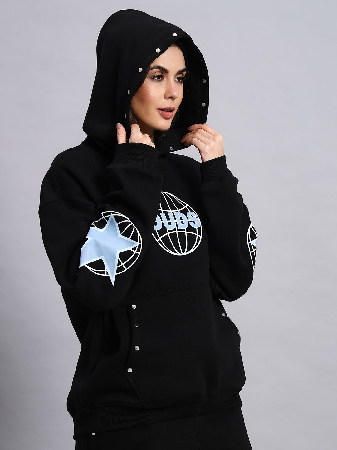 Women's Global Fleece Hoodie (Black)