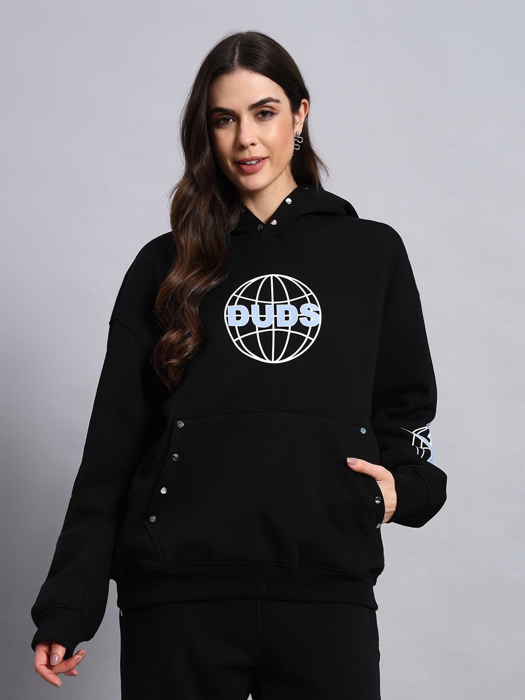 Women's Global Fleece Hoodie (Black)