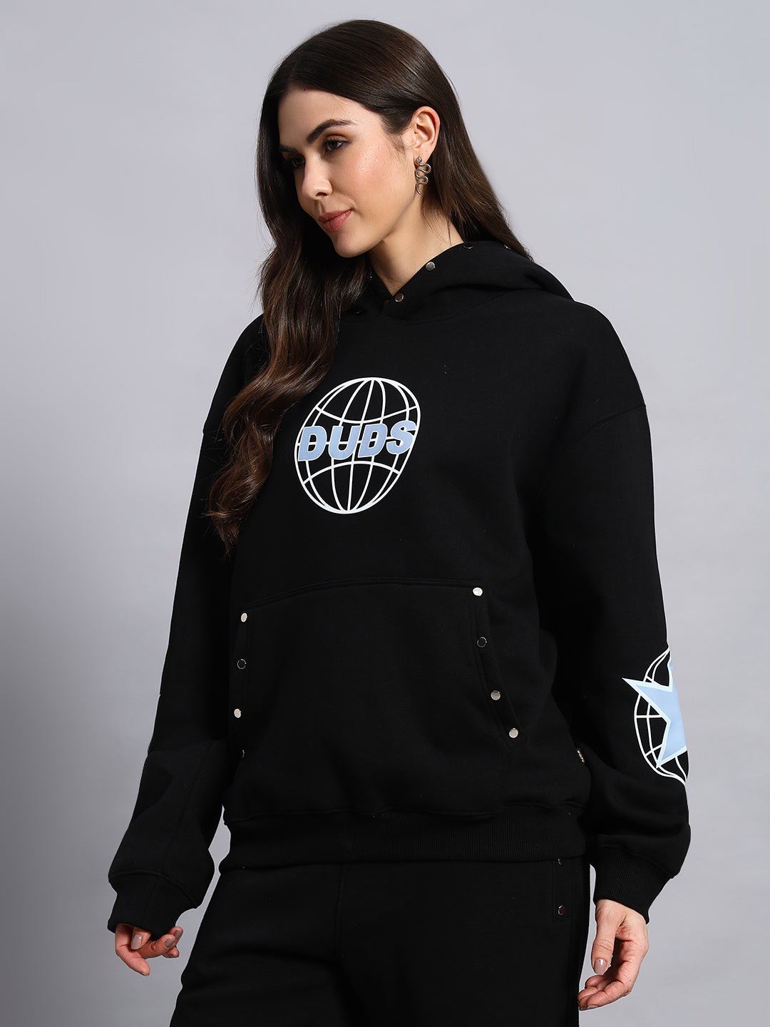 Women's Global Fleece Hoodie (Black)