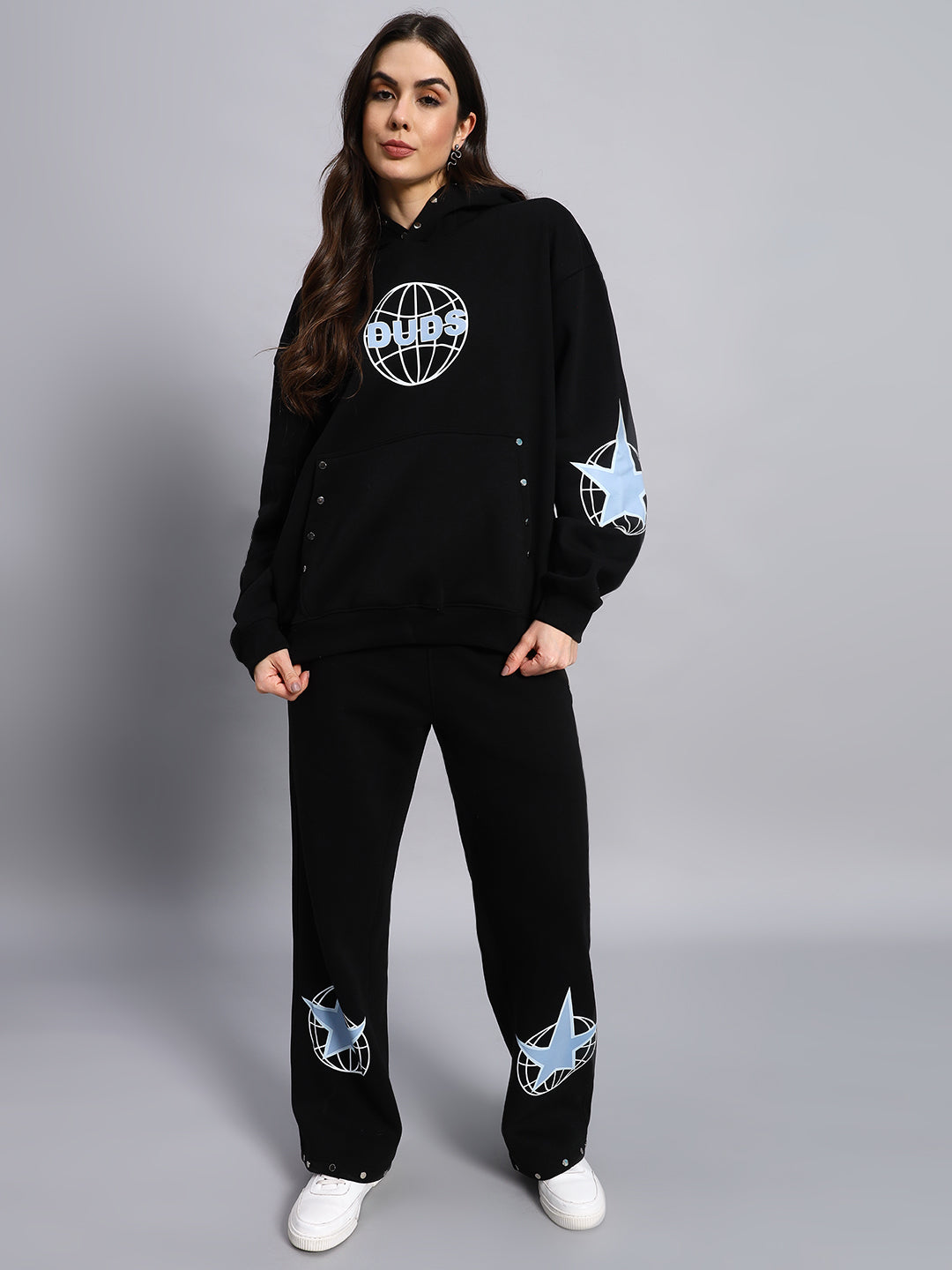 Women's Global Fleece Hoodie (Black)