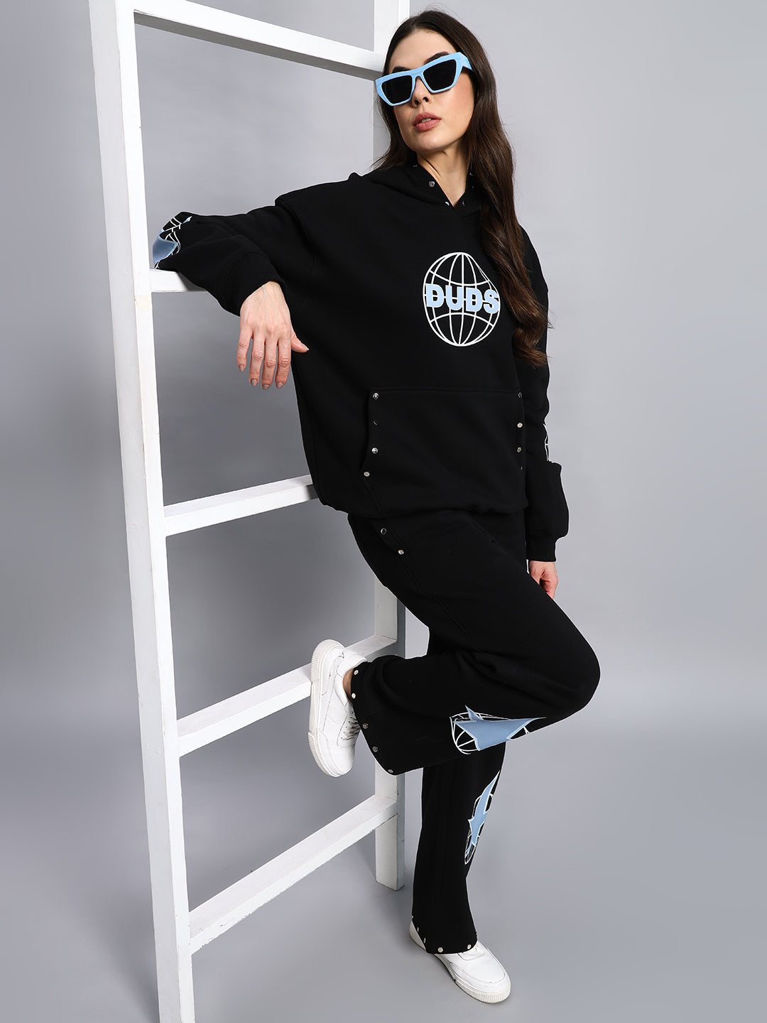 Women's Global Fleece Hoodie (Black)