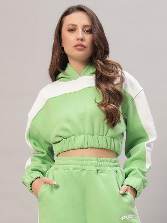 Rizzler Over- Sized Crop Hoodies (Green)