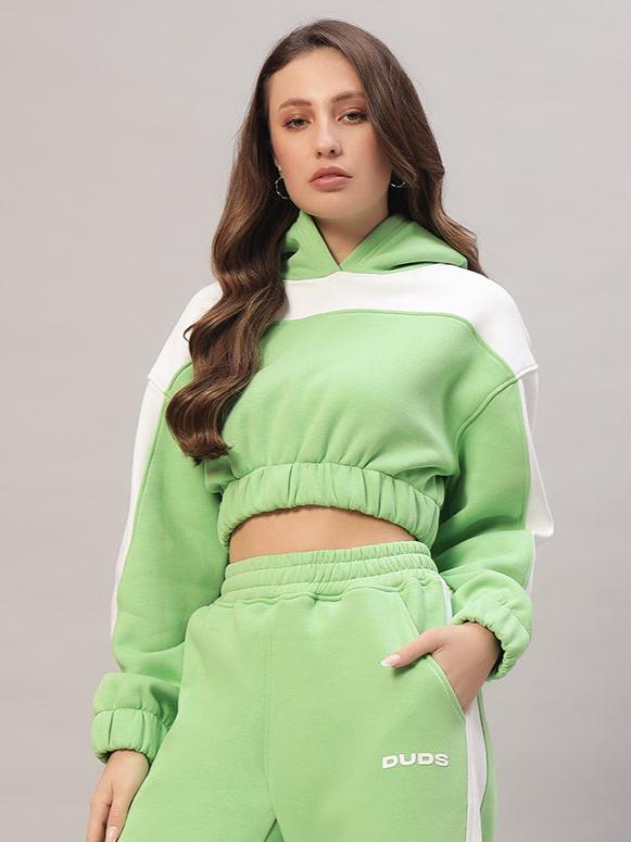 Rizzler Over- Sized Crop Hoodies (Green)