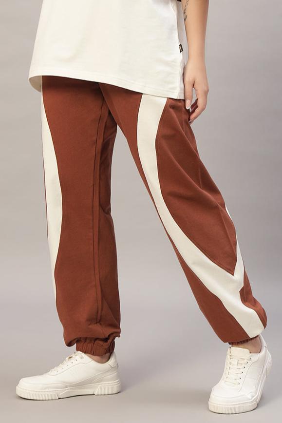 WOMEN'S AMERICAN FOOTBALL JOGGERS (BROWN-WHITE)