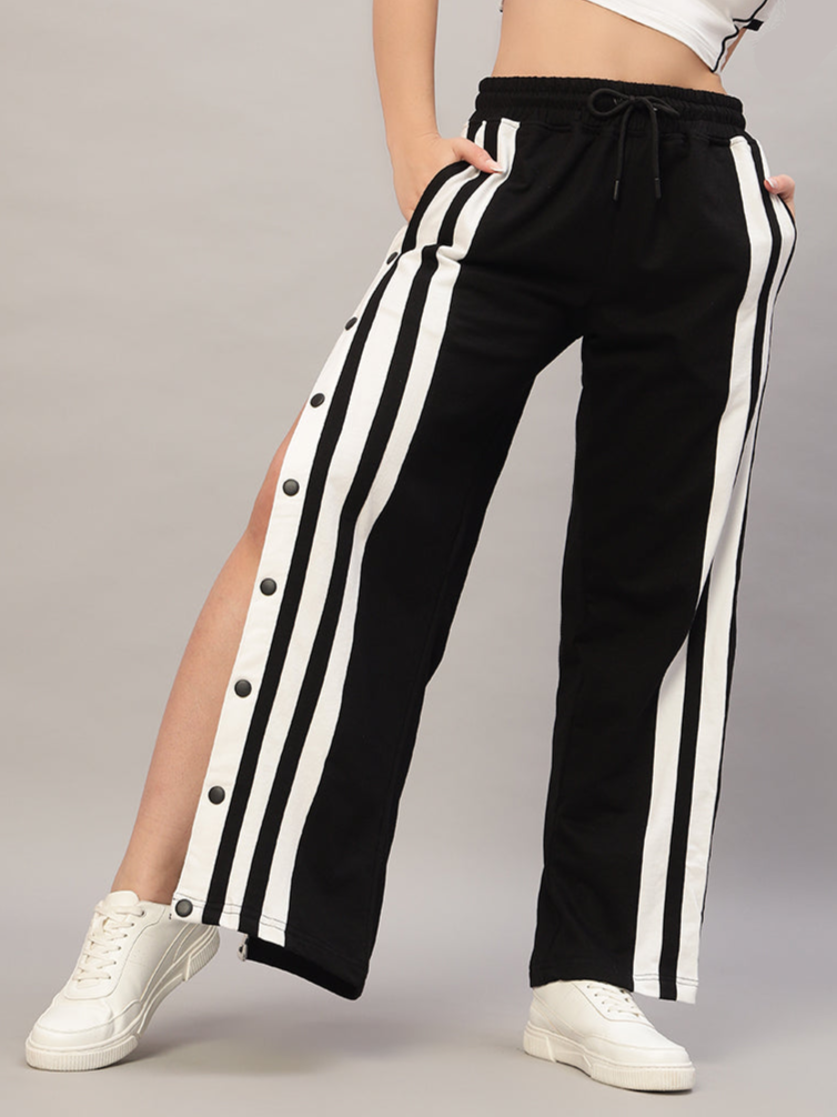 WOMEN'S DANCER JOGGERS (BLACK-WHITE)