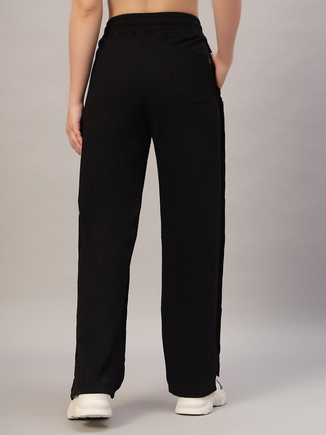 WOMEN'S LAMINA SIDE SLIT JOGGERS (BLACK)