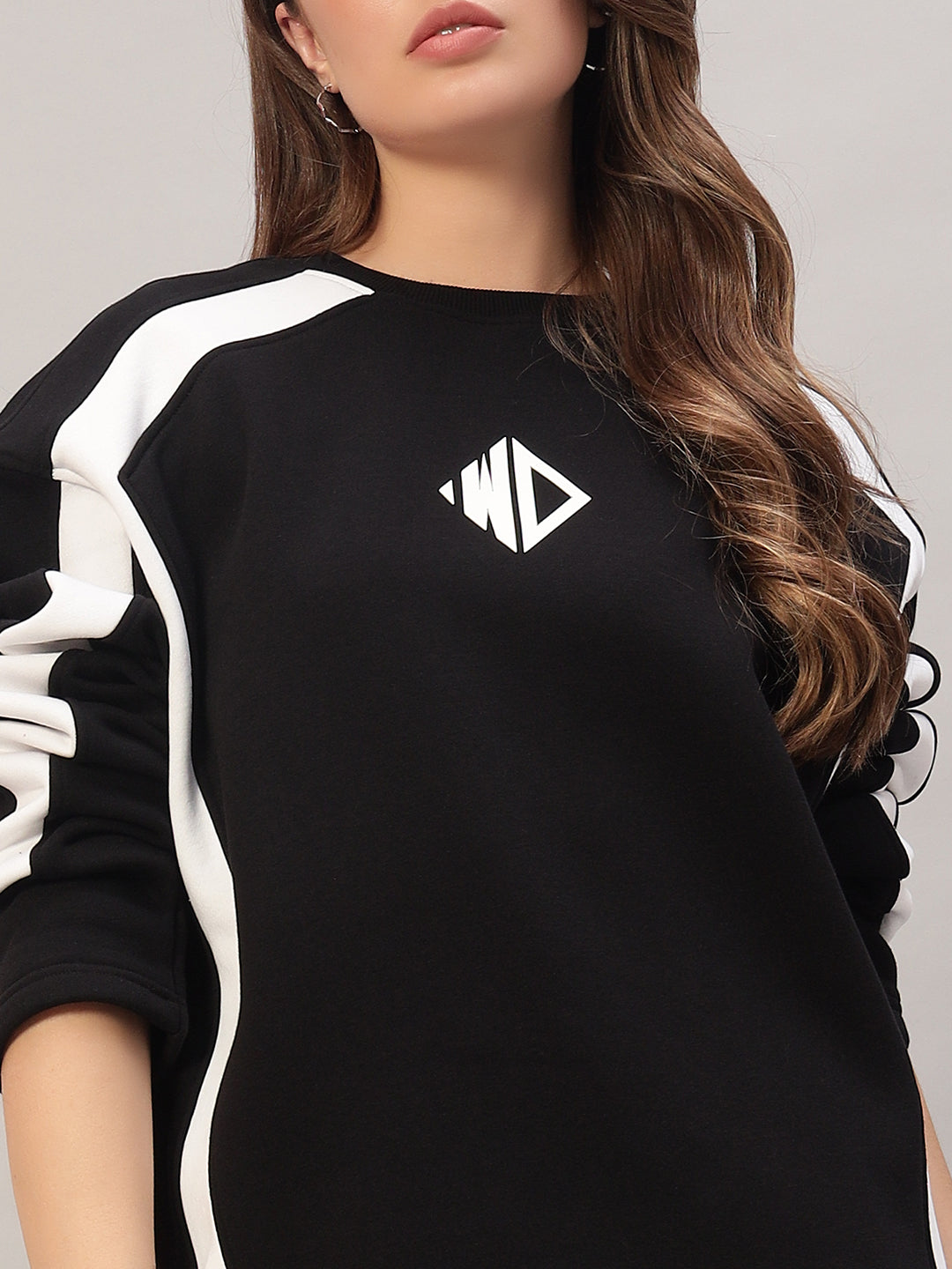 Women's Rugby Oversized Fleece Sweatshirt (Black)