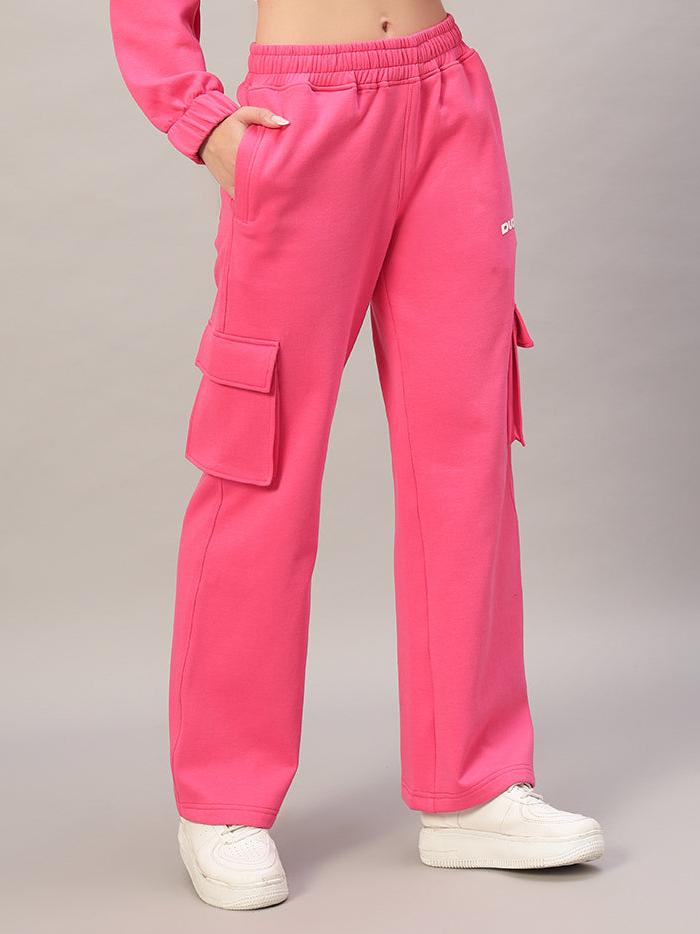 Charm Fleece Colorblock Cargo Pant (Pink)