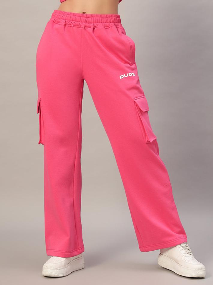 Charm Fleece Colorblock Cargo Pant (Pink)