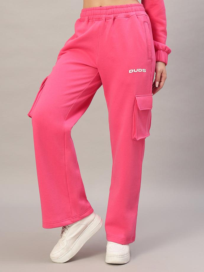 Charm Fleece Colorblock Cargo Pant (Pink)