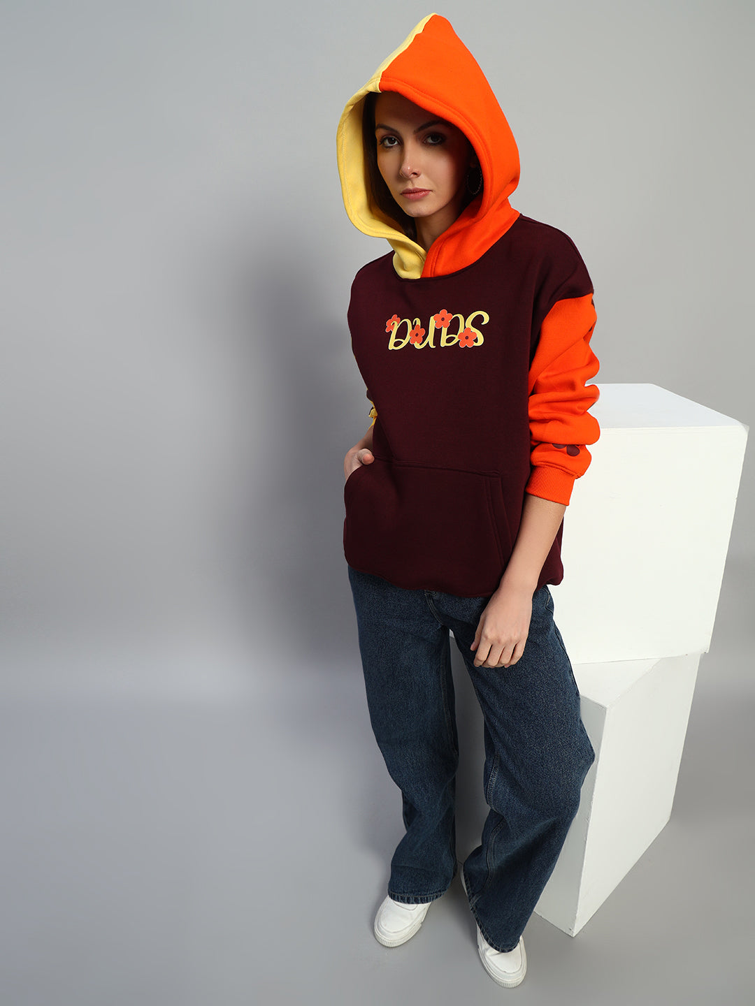 WOMEN COSMOS OVERSIZED HOODIE (MULTI)