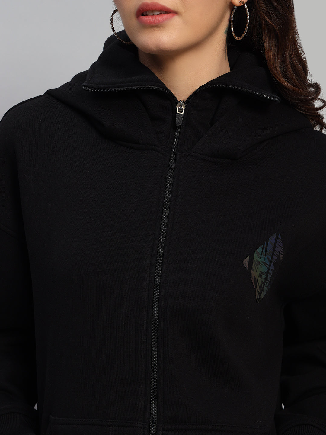 WOMEN MARKSMAN OVERSIZED HOODIE (BLACK)