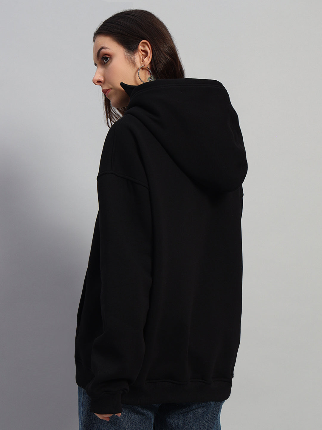 WOMEN MARKSMAN OVERSIZED HOODIE (BLACK)