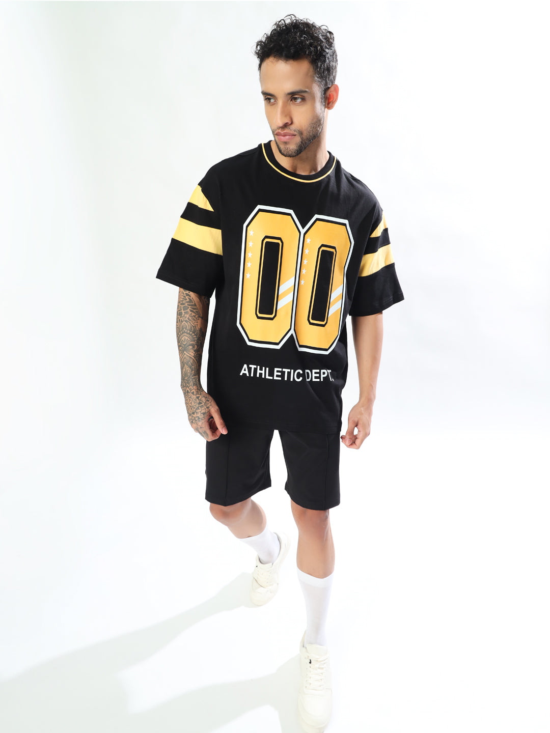 Athletic Oversized T-Shirt (Black Yellow)