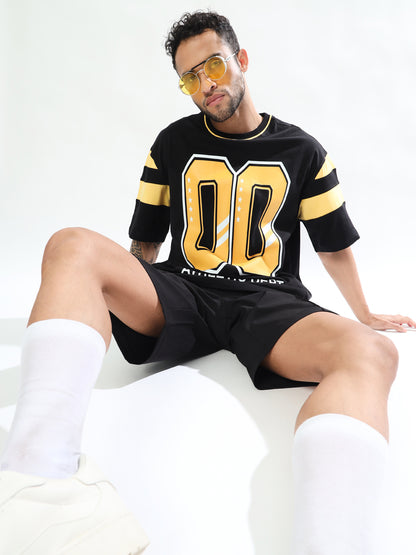 Athletic Oversized T-Shirt (Black Yellow)