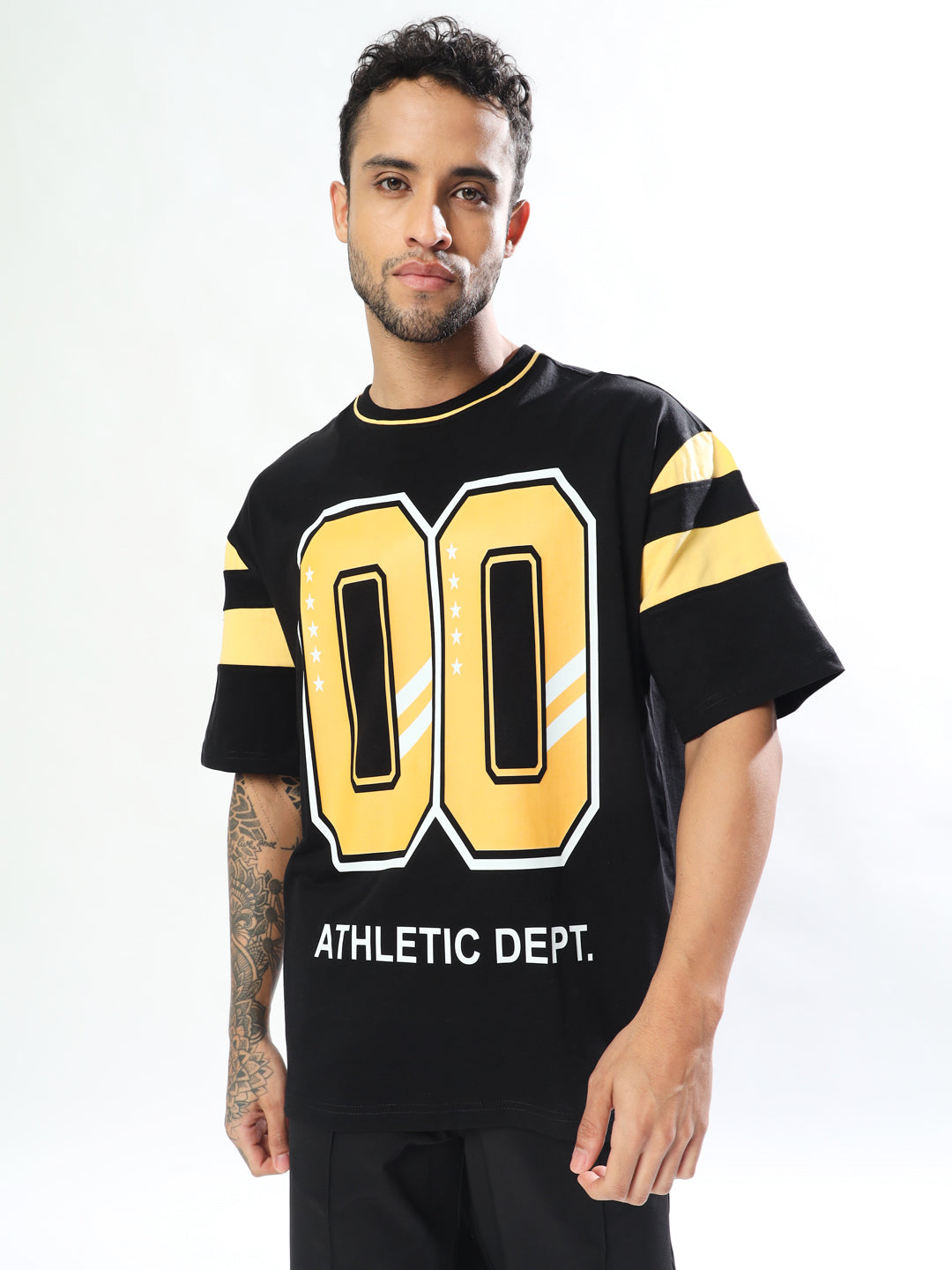 Athletic Oversized T-Shirt (Black Yellow)