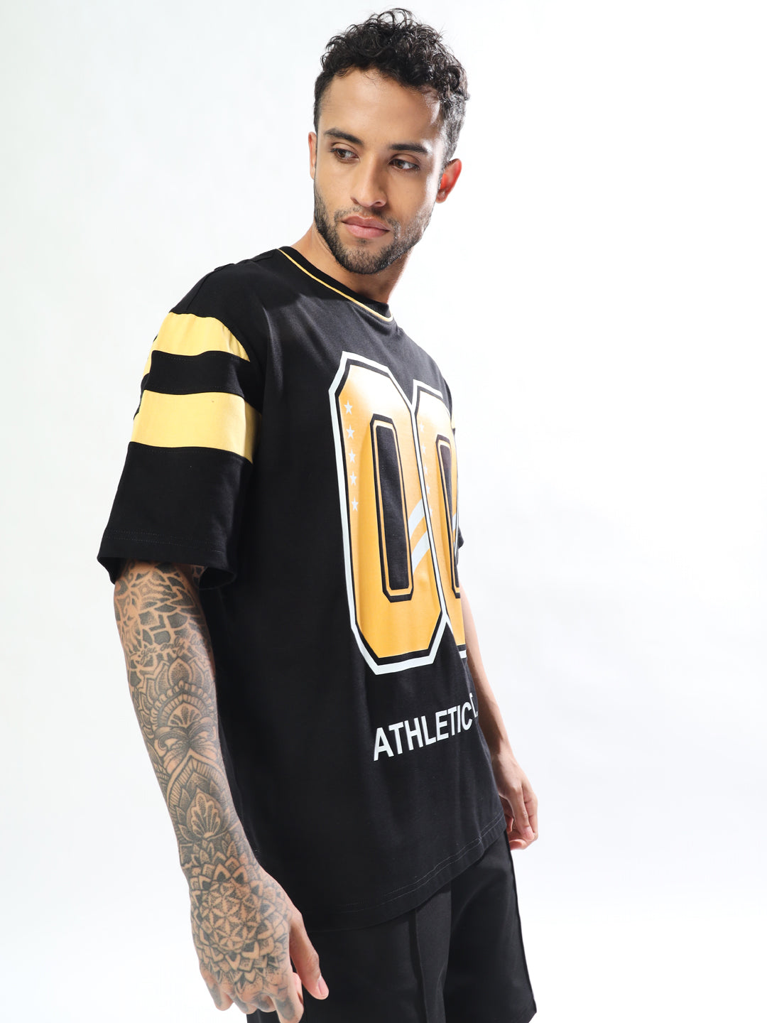 Athletic Oversized T-Shirt (Black Yellow)