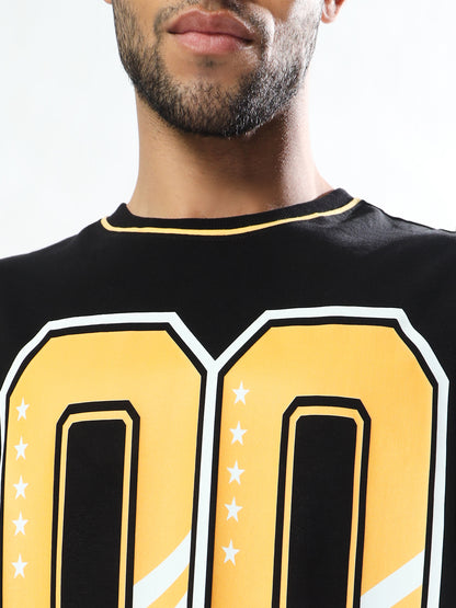 Athletic Oversized T-Shirt (Black Yellow)