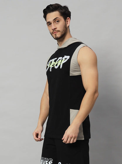 Never Stop Gym Regular T-Shirt (Grey-Black)
