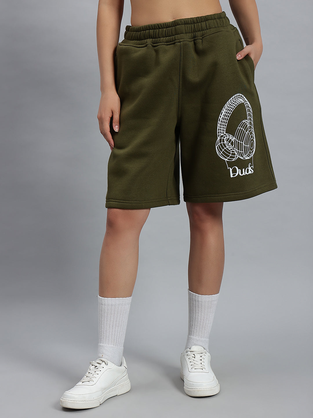 Women's Opera Fleece Shorts (Olive Green)