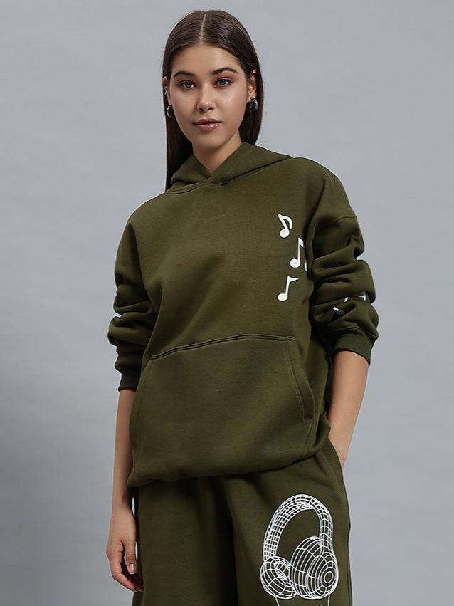 Women's Opera Fleece Hoodie (Olive Green)